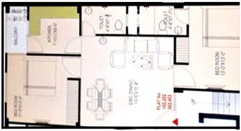2 BHK Flat in N N Daulat Residency in Jagatpura, Jaipur - Image 926442