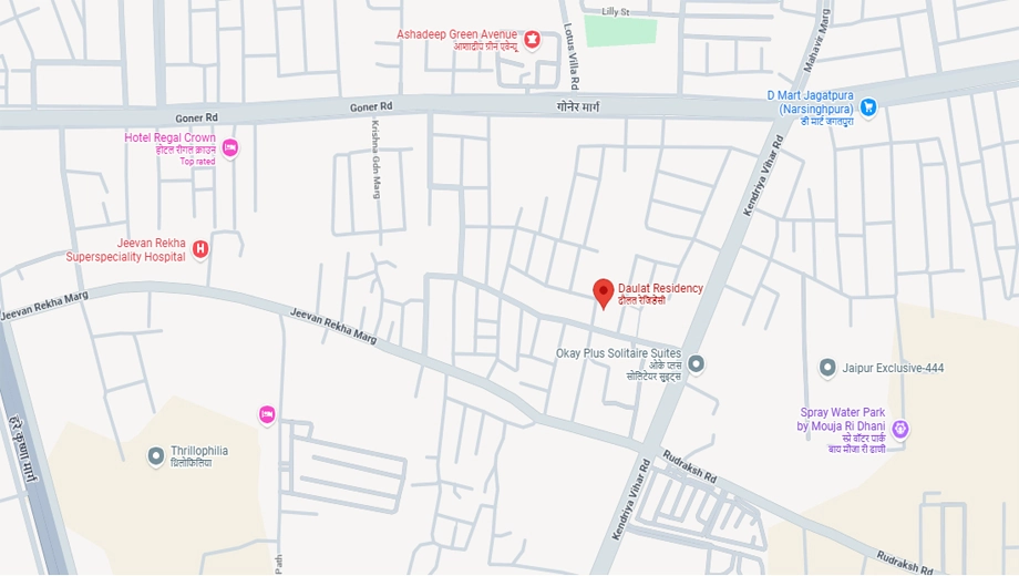 Location of N N Daulat Residency in Jagatpura, Jaipur - Image 423301