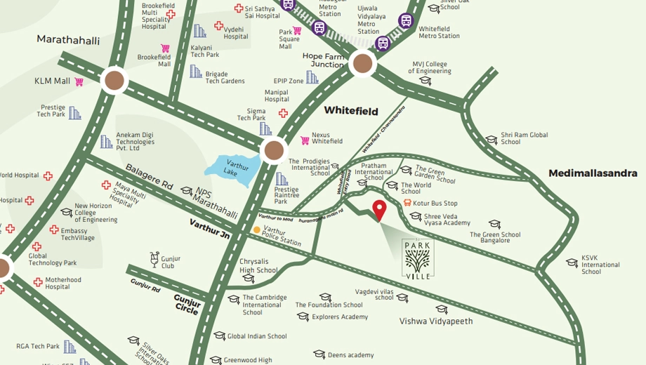 Location of SJ Park Ville in Varthur, Bangalore - Image 423328