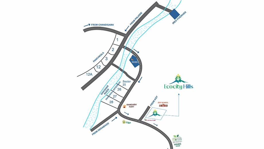 Location of Idyllic Eco City Hills in Panchkula, Chandigarh - Image 423345