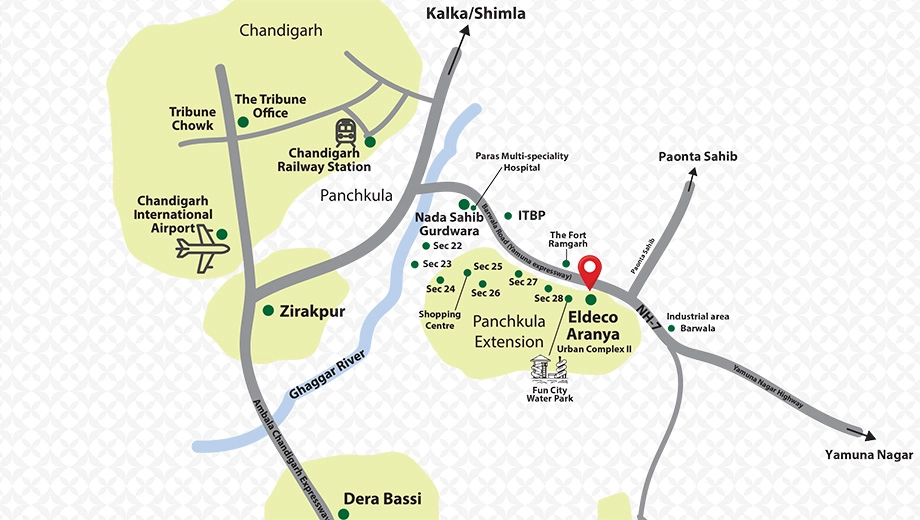 Location of Eldeco Aranya in Panchkula, Chandigarh - Image 423358