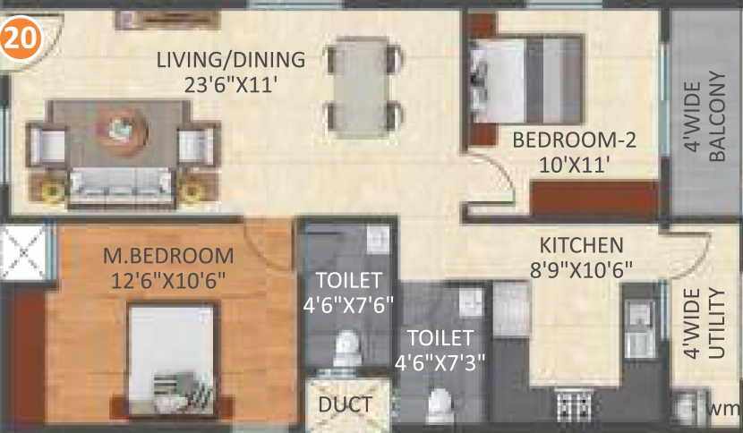 2 BHK Flat in Jeya Green Horizon in Old Airport Road, Bangalore - Image 926467