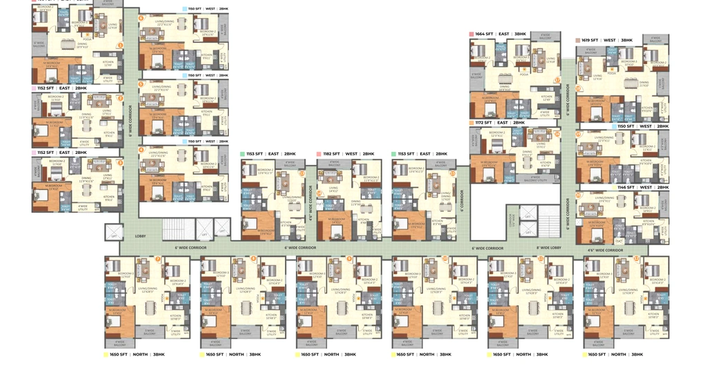 Floor Plan of Jeya Green Horizon in Old Airport Road, Bangalore - Image 423382