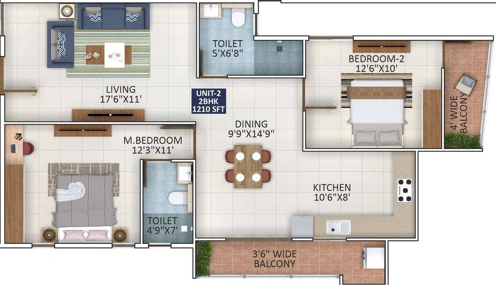 2 BHK Flat in Jeya Pride in Kaggadasapura, Bangalore - Image 926481