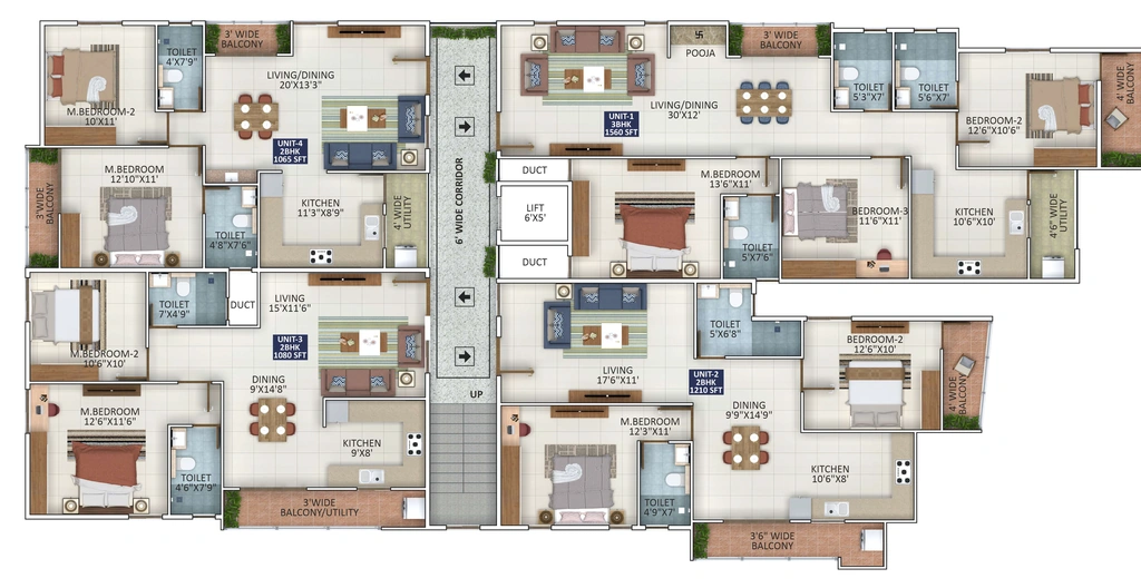 Floor Plan of Jeya Pride in Kaggadasapura, Bangalore - Image 423405