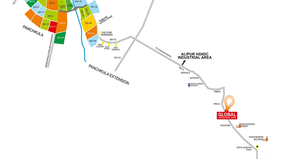 Location of Global Industrial Park in Panchkula, Chandigarh - Image 423400