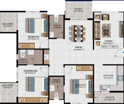 3 BHK Flat in Summit Ekaa in KR Puram, Bangalore - Image 926510