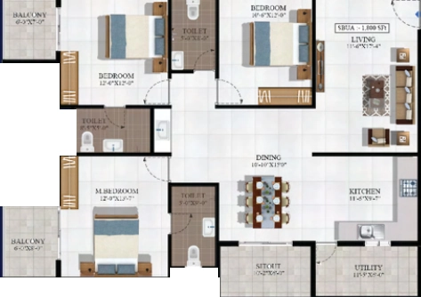 3 BHK Flat in Summit Ekaa in KR Puram, Bangalore - Image 926511