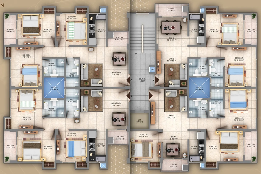 Floor Plan of BB Anand in Garchuk, Guwahati - Image 423460