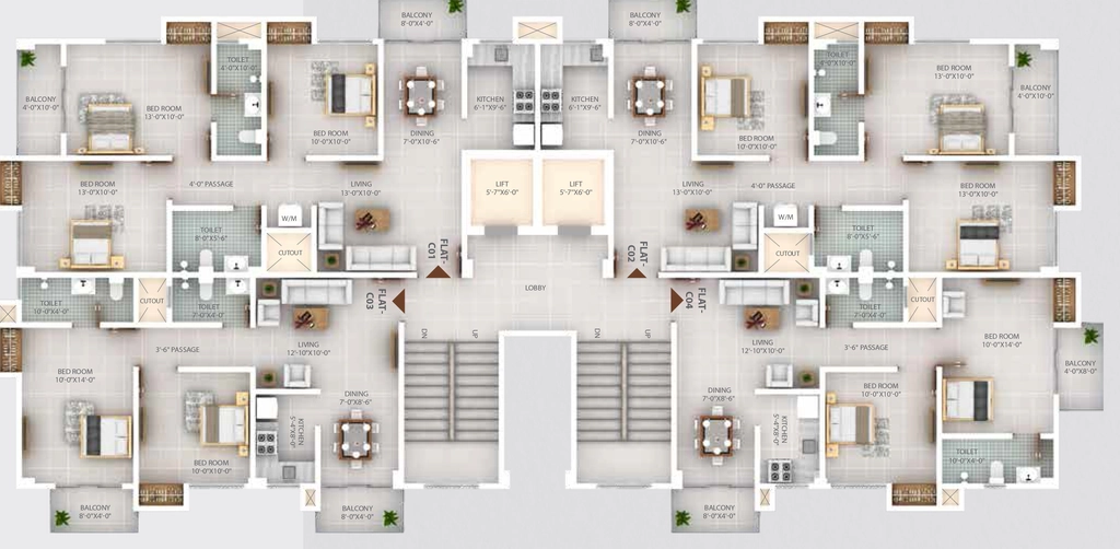 Floor Plan of BB Fortune in Betkuchi, Guwahati - Image 423482