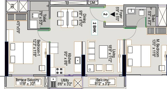 2 BHK Flat in Allegro Classique Willowbell in Hennur Road, Bangalore - Image 926523