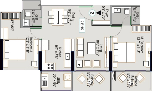 2 BHK Flat in Allegro Classique Willowbell in Hennur Road, Bangalore - Image 926524