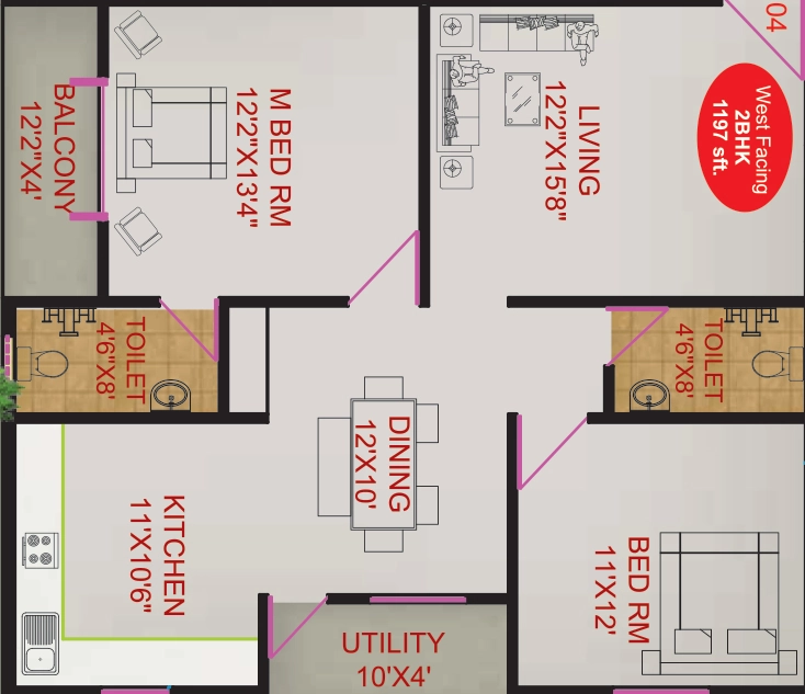 2 BHK Flat in Trishul Happy Homes Trikuta in Sarjapur, Bangalore - Image 926552