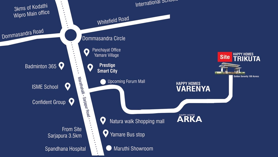 Location of Trishul Happy Homes Trikuta in Sarjapur, Bangalore - Image 423532