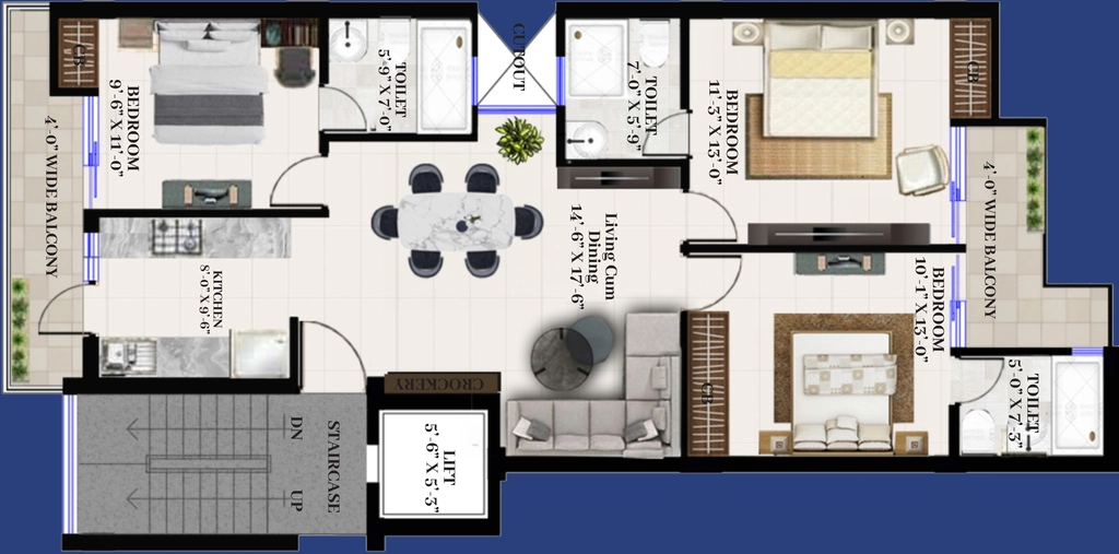 3 BHK Flat in Aeren Homes in Panchkula, Chandigarh - Image 926560