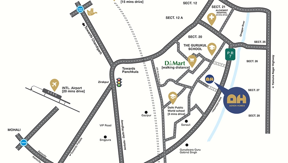 Location of Aeren Homes in Panchkula, Chandigarh - Image 423553