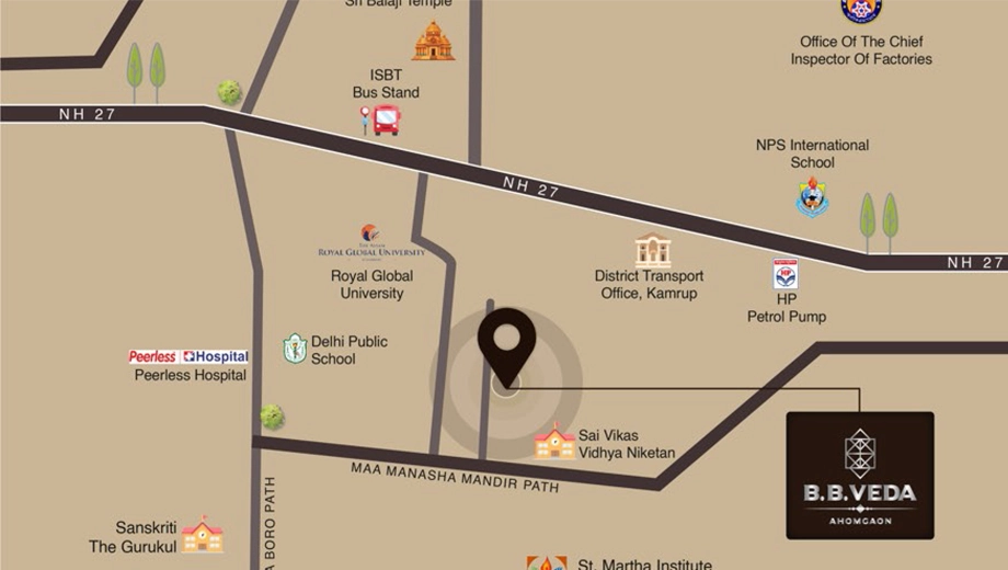 Location of BB Veda in Ahom Gaon, Guwahati - Image 423556