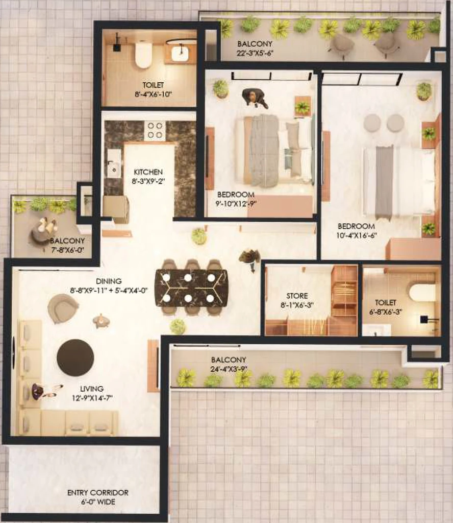 2 BHK Flat in Amravati Enclave in Panchkula, Chandigarh - Image 926567