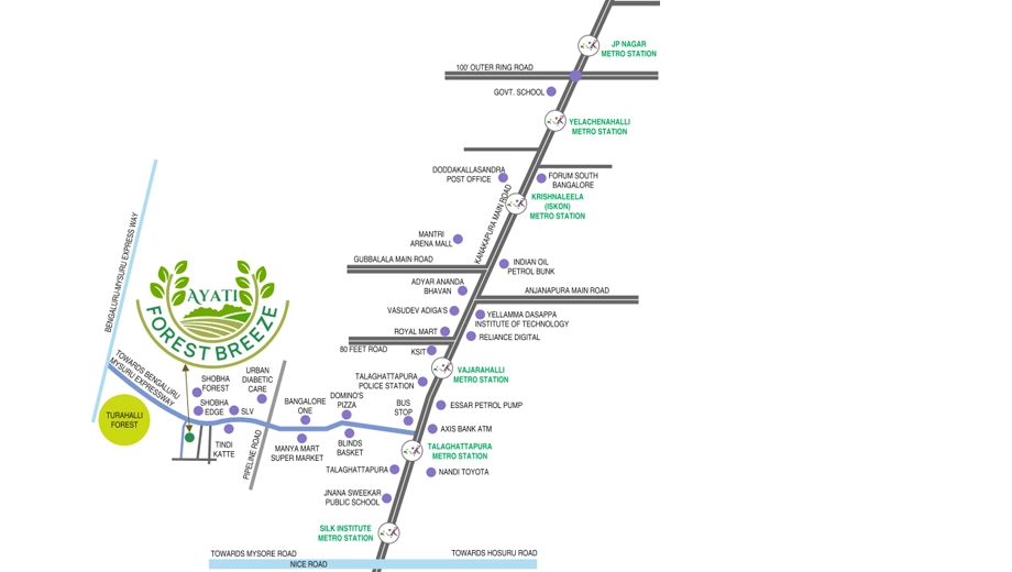 Location of Ayati Forest Breeze in Talaghattapura, Bangalore - Image 423568
