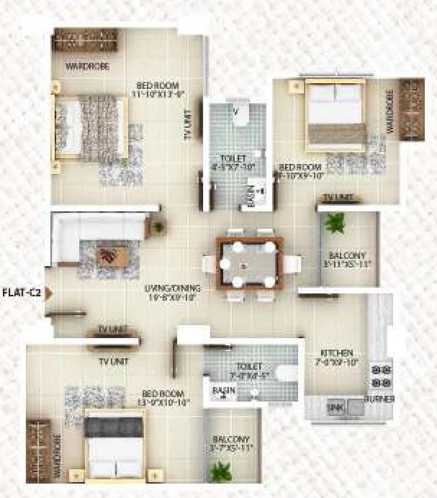 3 BHK Flat in Bhikamji Marvella in Garchuk, Guwahati - Image 926574
