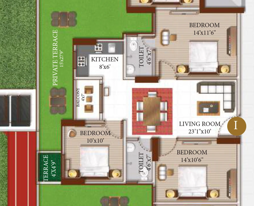 3 BHK Flat in Ambika Diamond Home in Ahom Gaon, Guwahati - Image 926597
