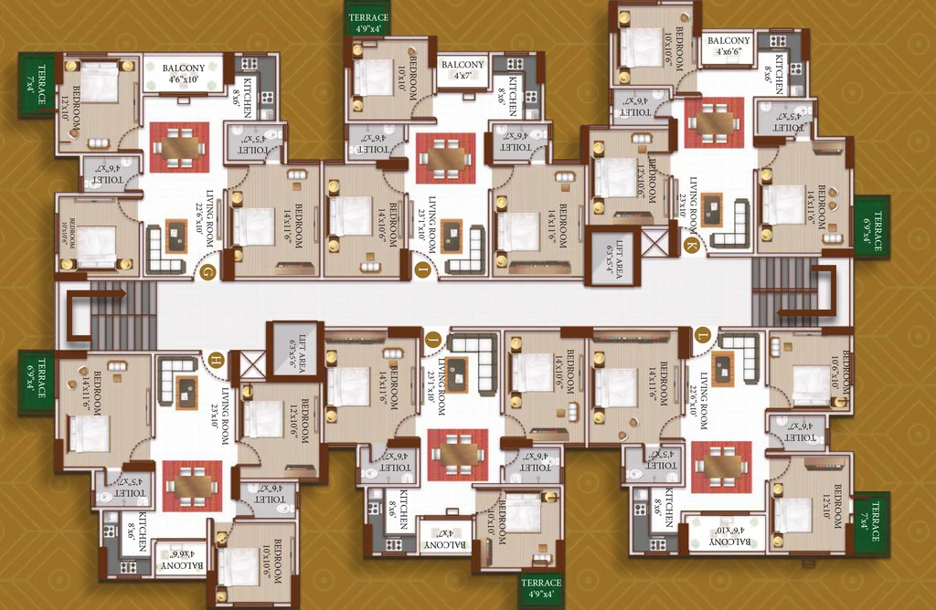 Floor Plan of Ambika Diamond Home in Ahom Gaon, Guwahati - Image 423608