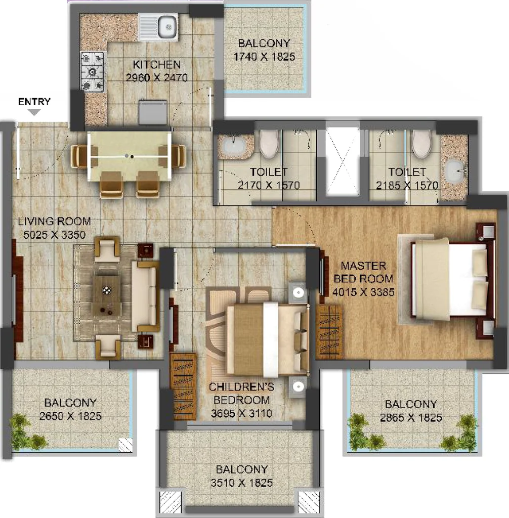 2 BHK Flat in Bhoomi Amazon The Defence County in Panchkula, Chandigarh - Image 926604