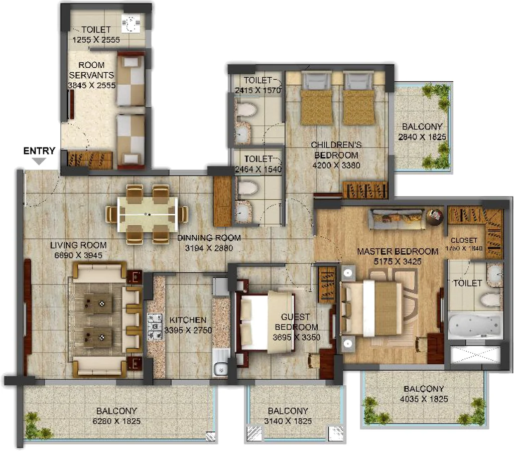 3 BHK Flat in Bhoomi Amazon The Defence County in Panchkula, Chandigarh - Image 926606