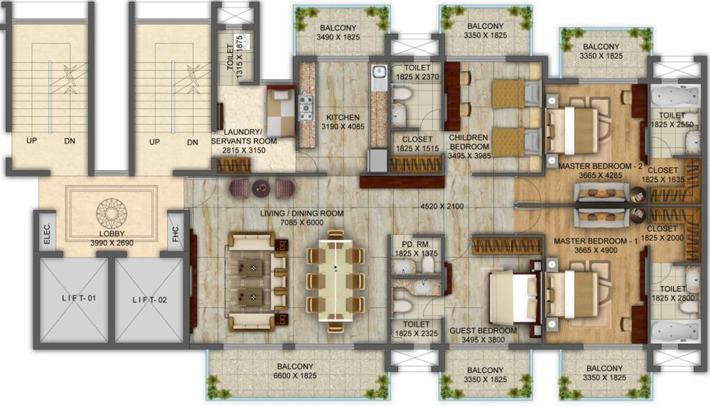 4 BHK Flat in Bhoomi Amazon The Defence County in Panchkula, Chandigarh - Image 926607