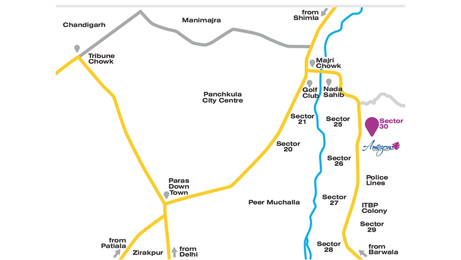 Location of Bhoomi Amazon The Defence County in Panchkula, Chandigarh - Image 423632