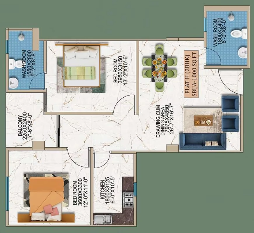 2 BHK Flat in DR Sunrise in Ahom Gaon, Guwahati - Image 926610
