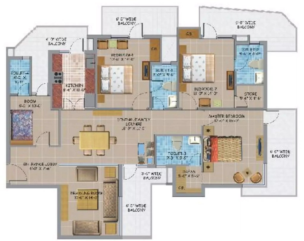 3.5 BHK Flat in Bollywood Heights 2 in Panchkula, Chandigarh - Image 926618