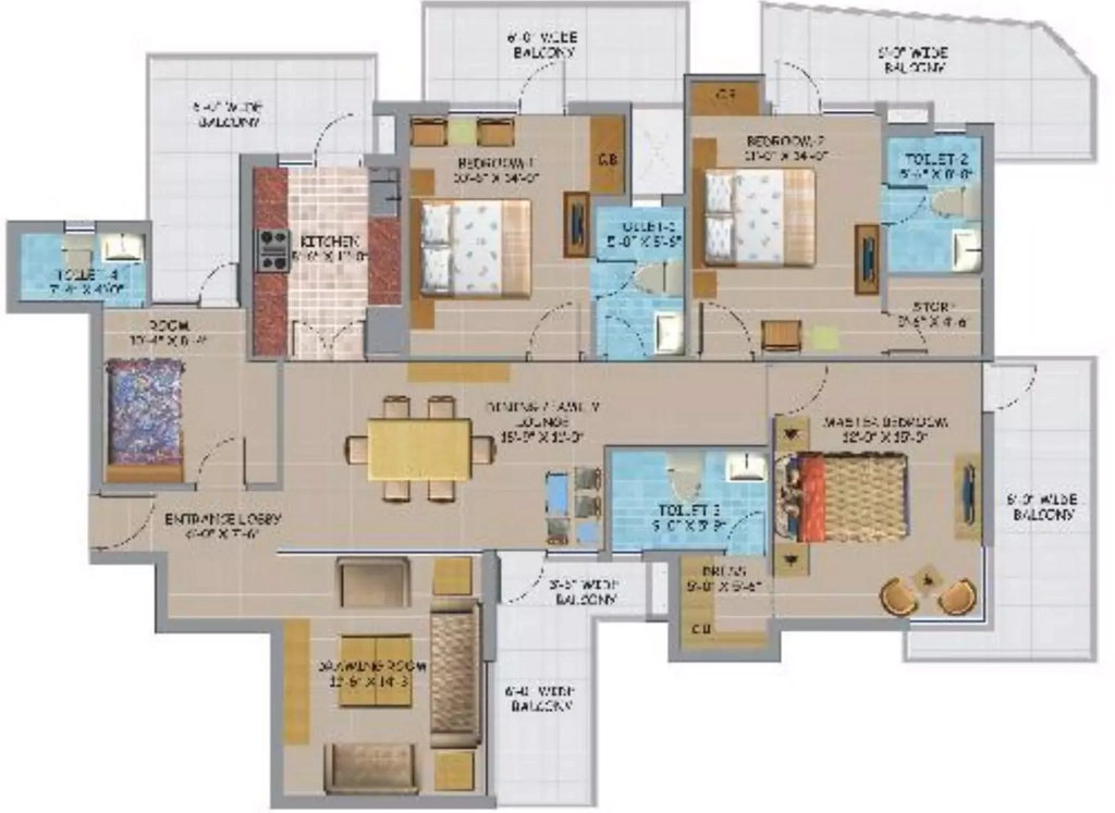 3.5 BHK Flat in Bollywood Heights 2 in Panchkula, Chandigarh - Image 926619