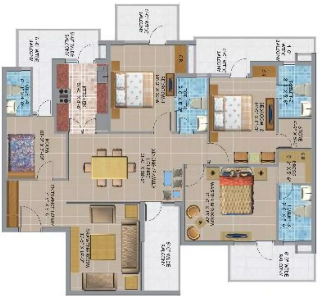 3 BHK Flat in Bollywood Heights 2 in Panchkula, Chandigarh - Image 926616