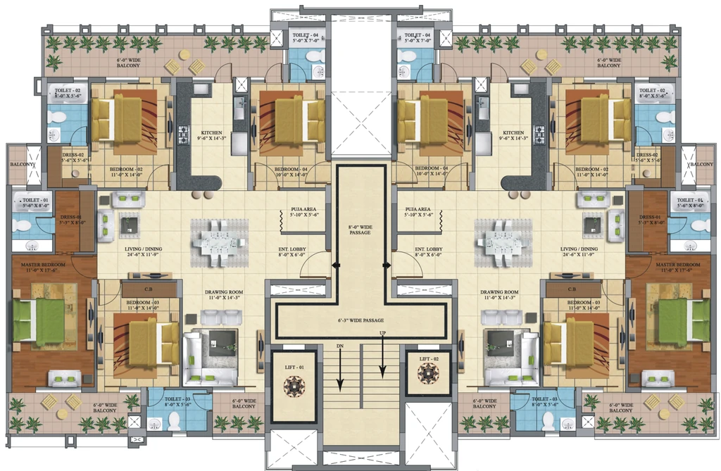 Floor Plan of Exotic Grandeur in Zirakpur, Chandigarh - Image 423687