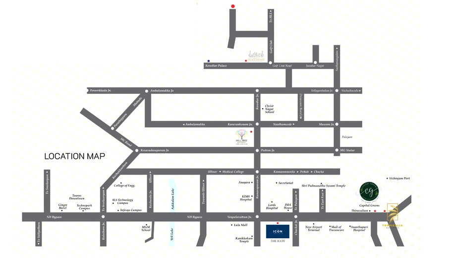 Location of Anta One Kowdiar in Peroorkada, Thiruvananthapuram - Image 423925