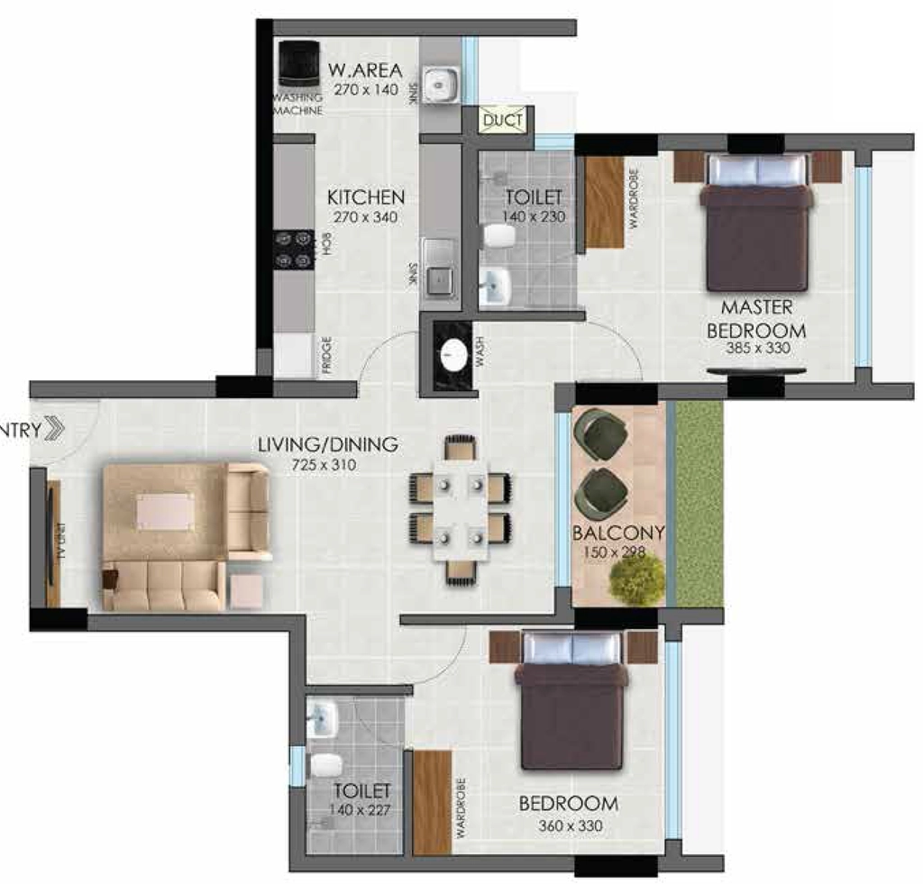 2 BHK Flat in Arcon Cyber Heights in Kulathoor, Thiruvananthapuram - Image 926716