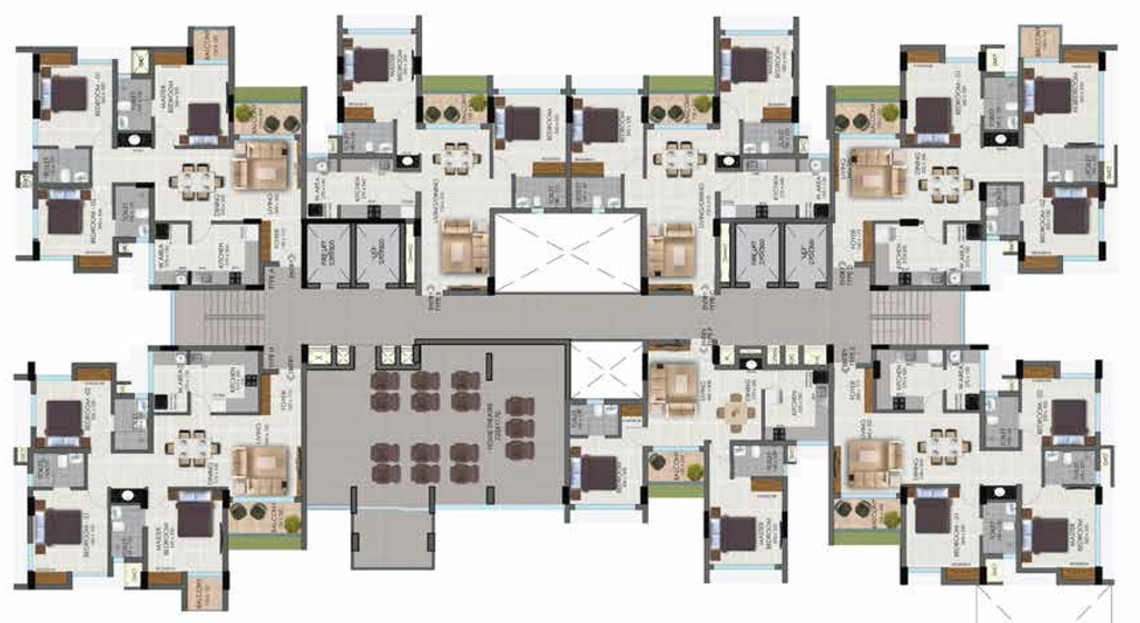 Floor Plan of Arcon Cyber Heights in Kulathoor, Thiruvananthapuram - Image 423959