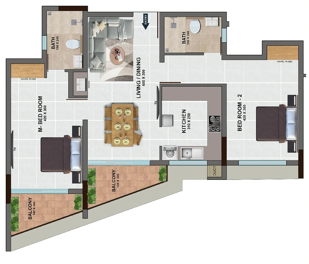 2 BHK Flat in Arcon Cyber Space in Kazhakootam, Thiruvananthapuram - Image 926719