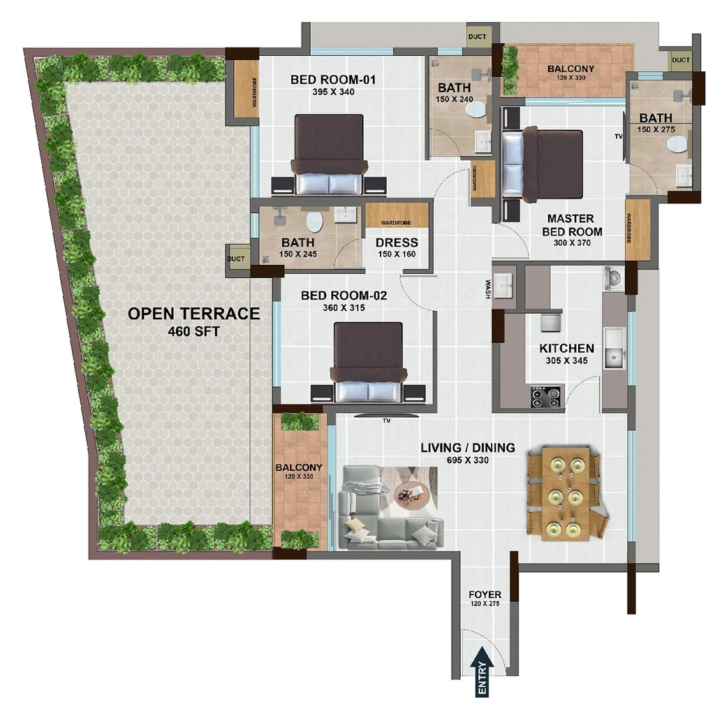 3 BHK Flat in Arcon Cyber Space in Kazhakootam, Thiruvananthapuram - Image 926720