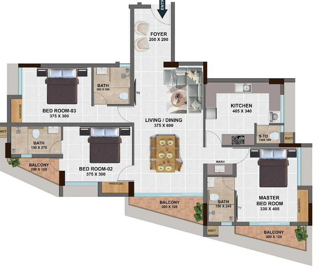 3 BHK Flat in Arcon Cyber Space in Kazhakootam, Thiruvananthapuram - Image 926721