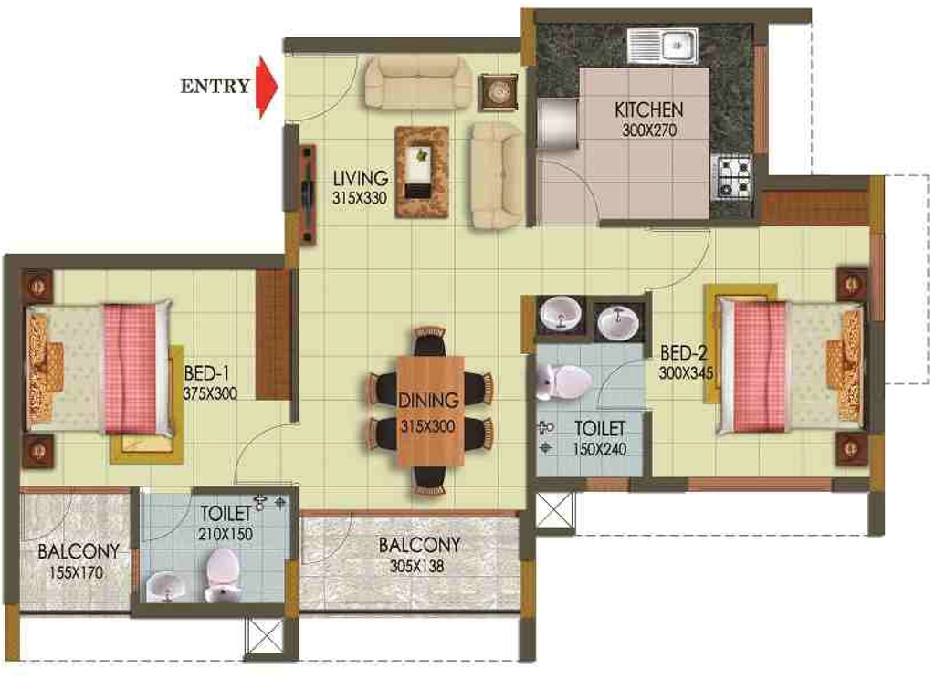 2 BHK Flat in Arcon Infinity in Kulathoor, Thiruvananthapuram - Image 926722