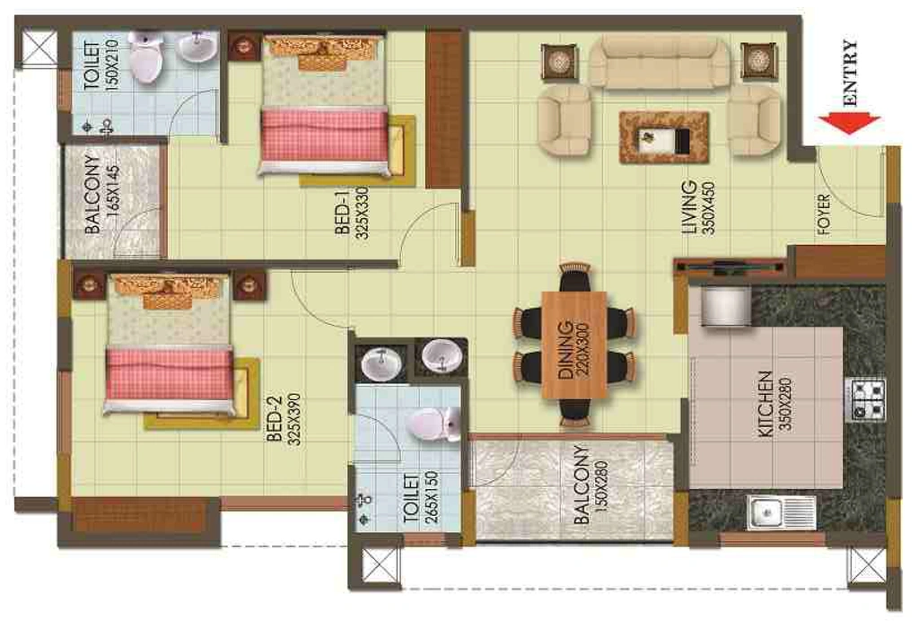 2 BHK Flat in Arcon Infinity in Kulathoor, Thiruvananthapuram - Image 926723