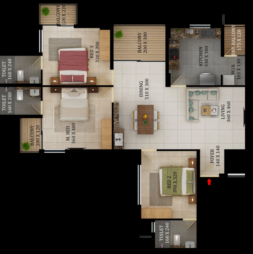 3 BHK Flat in Asset The Leaf in Karyavattom, Thiruvananthapuram - Image 926775