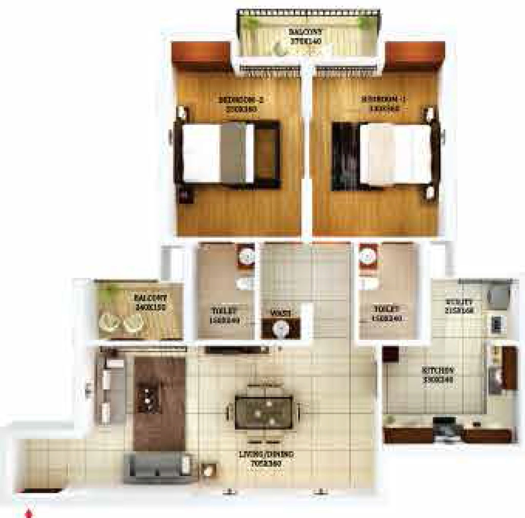 2 BHK Flat in Condor Cyber Gardens Carnations in Kazhakootam, Thiruvananthapuram - Image 926755