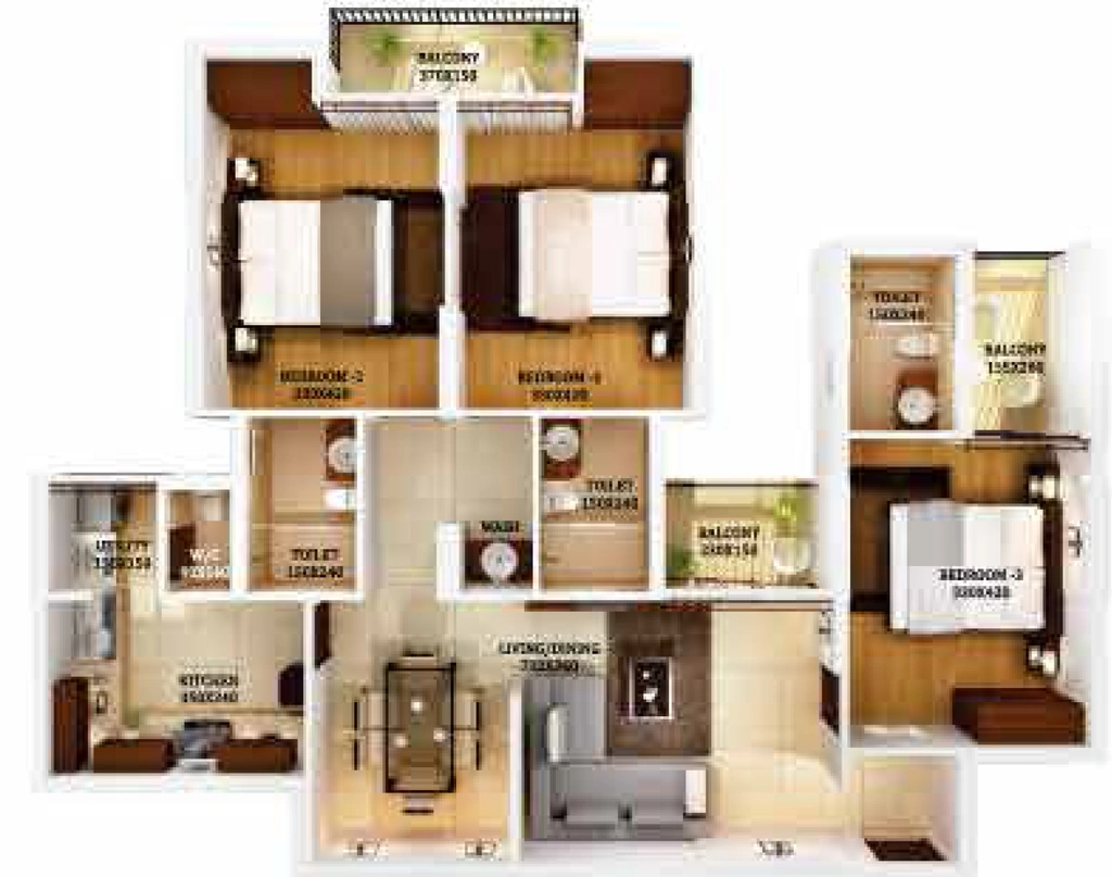 3 BHK Flat in Condor Cyber Gardens Carnations in Kazhakootam, Thiruvananthapuram - Image 926756