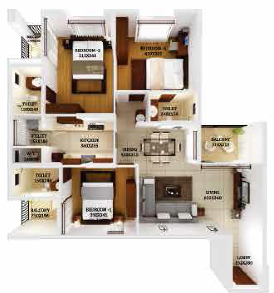3 BHK Flat in Condor Cyber Gardens Carnations in Kazhakootam, Thiruvananthapuram - Image 926758