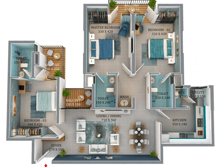 3 BHK Flat in Condor Cyber Gardens Iris in Kazhakootam, Thiruvananthapuram - Image 926752