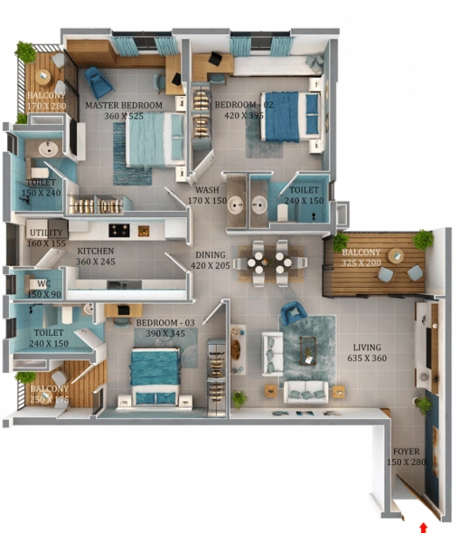 3 BHK Flat in Condor Cyber Gardens Iris in Kazhakootam, Thiruvananthapuram - Image 926753