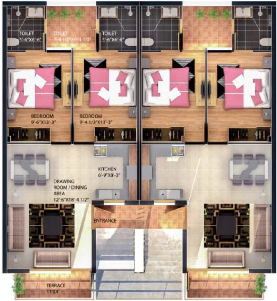 Floor Plan of Jaivee Radha Enclave in Panchkula, Chandigarh - Image 423770